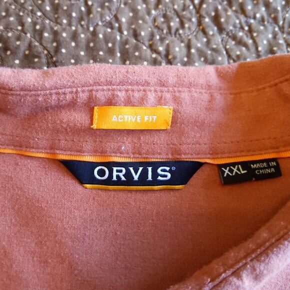 Orvis Hemp Performance Blend Active Fit Shirt Clay Terracotta XXL Vented - Picture 3 of 7